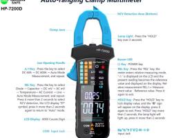 Digital Clamp Meter HP-7200D 6000 Counts